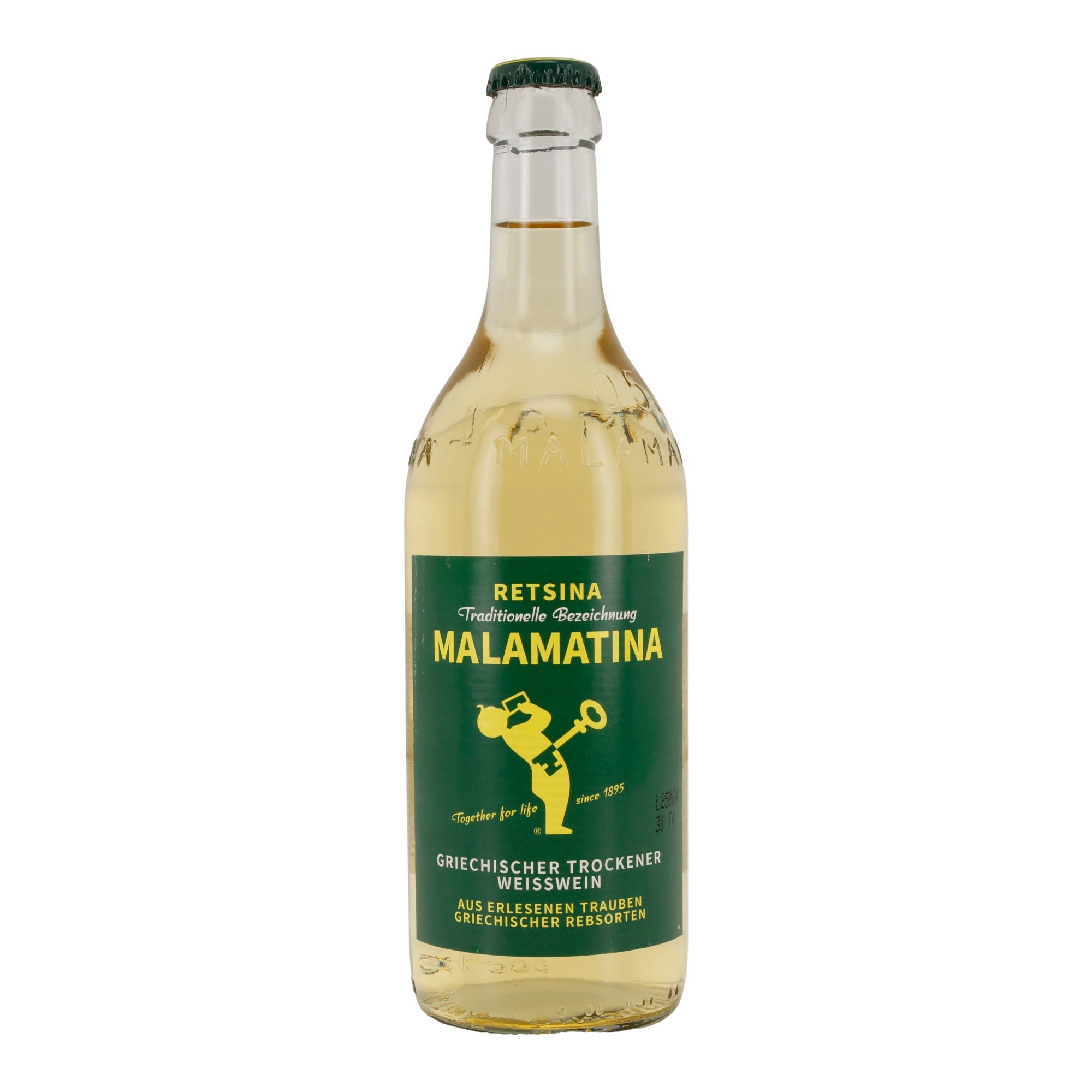 Weißwein Malamatina | Griechischer Retsina | trocken | 11 % vol | 250 ml Retsina Malamatina